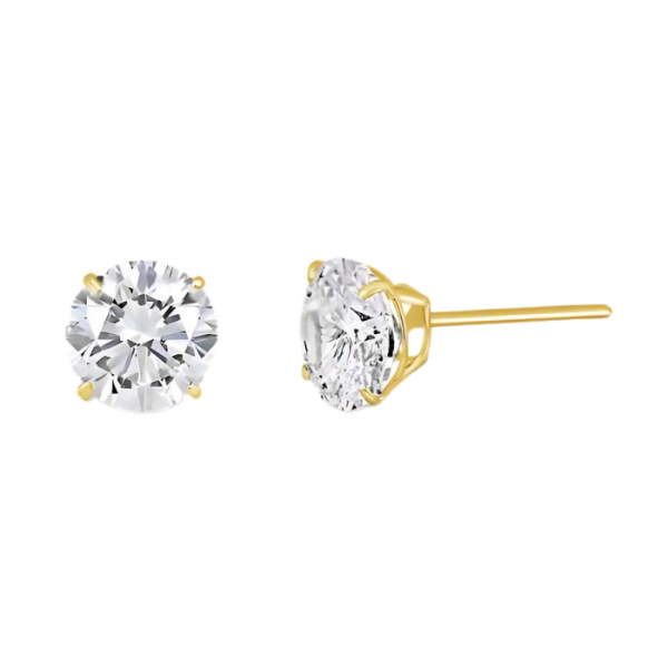 5MM Cubic Zirconia Stud Earrings 14KT   *FINAL SALE*