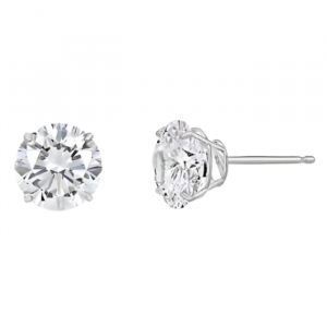 7MM Cubic Zirconia Stud Earrings 14KT WG   *FINAL SALE*