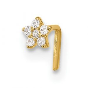 Star Cluster Cubic Zirconia Nose Pin 22 Gauge Body Jewellery 14KT   *FINAL SALE*
