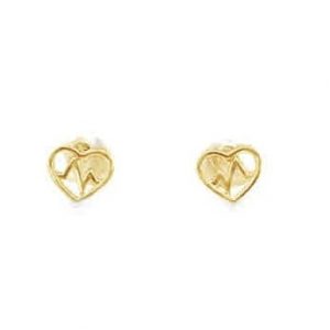 Heart Beat Screwback Stud Earrings 10KT/8MM    *FINAL SALE*