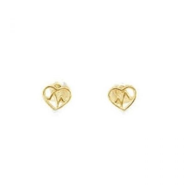 Heart Beat Screwback Stud Earrings 10KT/8MM    *FINAL SALE*