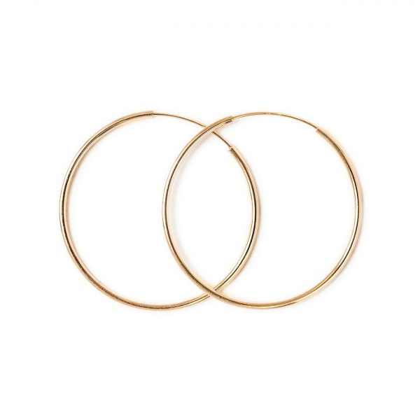 1MM Tube Sleeper Hoop Earrings 10KT/21MM   *FINAL SALE*