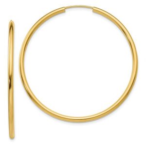 2MM Tube Flex Sleeper Hoop Earrings 10KT/50MM   *FINAL SALE*