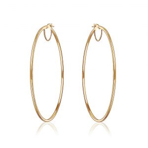 1.5MM Square Tube Hoop Earring Italian 10KT/60MM   *FINAL SALE*