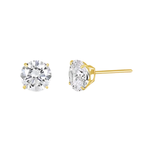 4MM Cubic Zirconia Stud Earrings 14KT   *FINAL SALE*