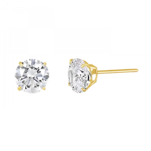 5MM Cubic Zirconia Stud Earrings 14KT *FINAL SALE*