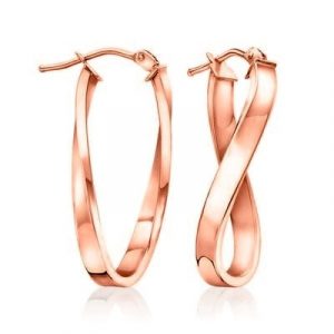 Figure 8 Flat Tube Hoops Italian 10KT PK/35MM   *FINAL SALE*