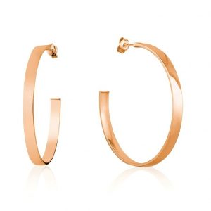 4MM Flat Tube   C   Hoop Stud Earrings 10KT PK/44MM  *FINAL SALE*