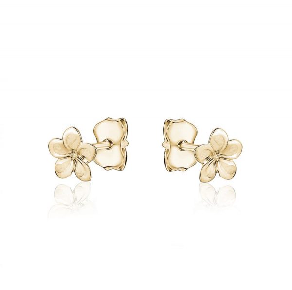 Hibiscus Flower Stud Earrings 10KT/6MM    *FINAL SALE*