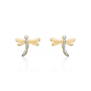 Dragonfly Stud Earrings 10KT TT/10MM   *FINAL SALE*