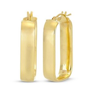 5MM Rectangular Tube Hoop Earrings 10KT/28MM
