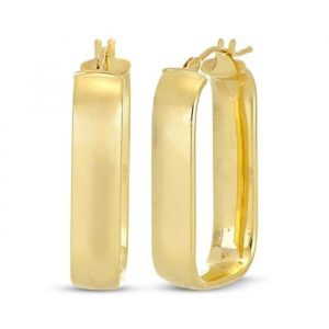 5MM Rectangular Tube Hoop Earrings 10KT/28MM