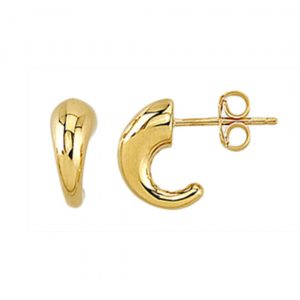 Tapered Curved Tube Stud Earrings 10KT/11MM
