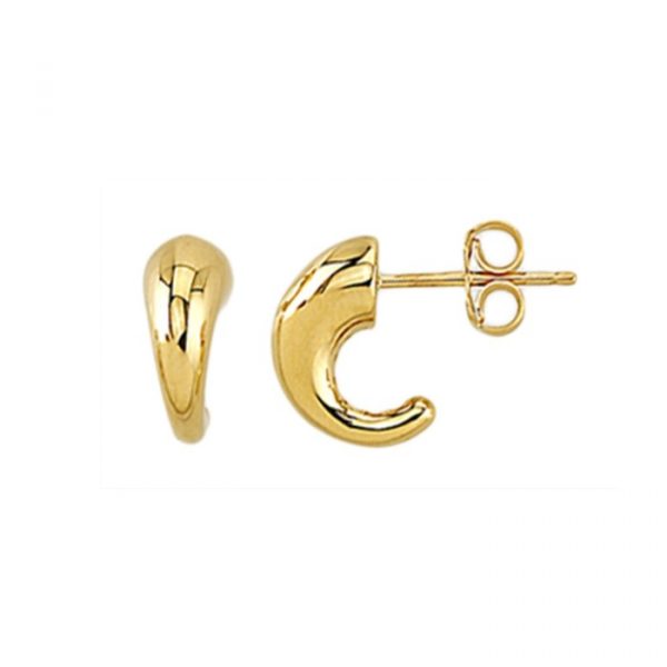Tapered Curved Tube Stud Earrings 10KT/11MM