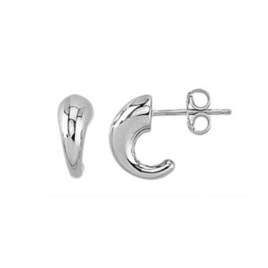 Tapered Curved Tube Stud Earrings 10KT WG/11MM