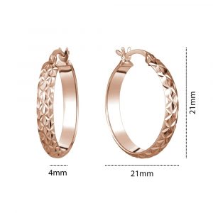 4MM D.Cut Hoop Earrings 10KT PK/23MM   *FINAL SALE*