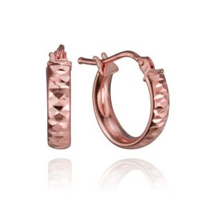 6MM Faceted Inside Round Hoop Earrings 10KT PK/20MM    *FINAL SALE*