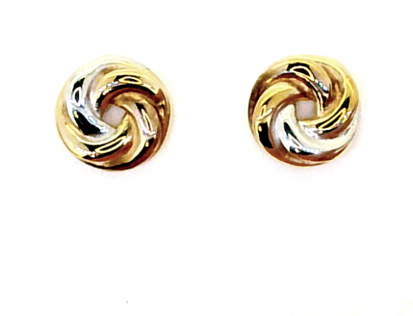 Swirl Stud Earrings 10KT TC/8MM   *FINAL SALE*