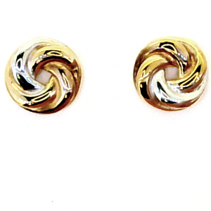 Swirl Stud Earrings 10KT TC/8MM   *FINAL SALE*