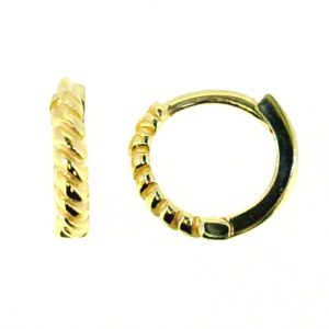 2MM Cable Twist Baby Size Huggie Hoop Earrings 10KT/11MM   *FINAL SALE*