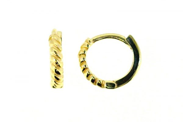 2MM Cable Twist Baby Size Huggie Hoop Earrings 10KT/11MM   *FINAL SALE*