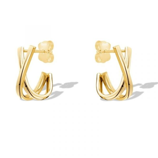 Criss Cross X Stud Earrings 10KT/15MM   *FINAL SALE*