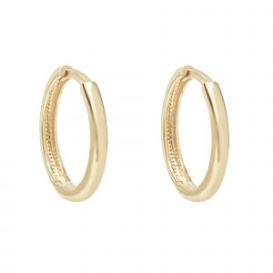 2mm Dome Solid Huggie Hoop Earrings 10KT/12MM   *FINAL SALE*