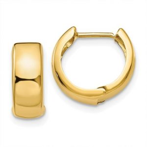 8MM High Polish Huggie Hoop Earrings 10KT/16MM   *FINAL SALE*