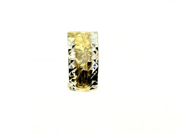 6MM D.Cut Huggie *SINGLE* Hoop Earring 10KT TT/14MM   *FINAL SALE*