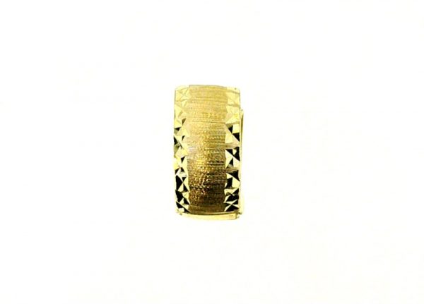 6MM D.Cut & Satin Finish Huggie *SINGLE* Hoop Earring 10KT/14MM   *FINAL SALE*