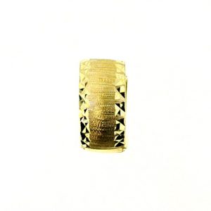 6MM D.Cut & Satin Finish Huggie *SINGLE* Hoop Earring 10KT/14MM   *FINAL SALE*