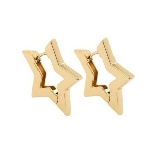 Star Frame Design Huggie Hoop Earrings 10KT/17MM     *CLEARANCE-FINAL SALE*