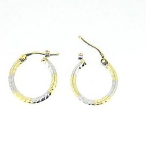 2MM D.Cut Knife Edge Tube Baby Size Hoop Earrings 10KT TT/13MM    *FINAL SALE*