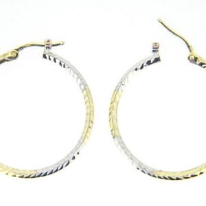 2MM D.Cut Knife Edge Tube Hoop Earrings 10KT TT/25MM    *FINAL SALE*