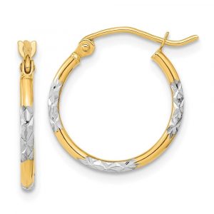2MM D.Cut Tube Hoop Earrings 10KT TT/18MM    *FINAL SALE*