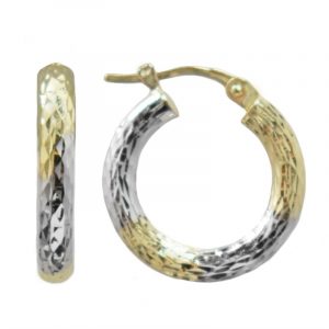 3MM Tube Hoop D.Cut Earrings 10KT TT/21MM    *FINAL SALE*