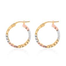 2MM D.Cut Square Tube Hoop Earrings 10KT TC/20MM    *FINAL SALE*