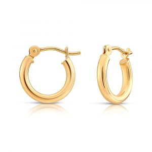 3MM High Polish Tube Baby Size Hoop Earrings 10KT/16MM    *FINAL SALE*