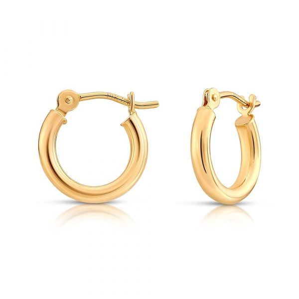 3MM High Polish Tube Hoop Earrings 10KT/18MM    *FINAL SALE*
