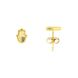 Hamsa Sun Burst Pattern Stud Earrings 10KT/8MM   *FINAL SALE*