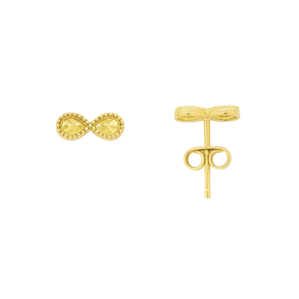 Infinity Sun Burst Pattern Stud Earrings 10KT/9MM   *FINAL SALE*