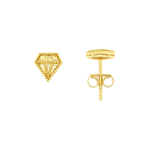 Diamond Design Sun Burst Pattern Stud Earrings 10KT/7MM    *FINAL SALE*