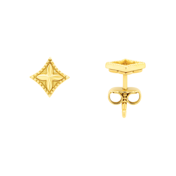 Designer Motif Sun Burst Pattern Stud Earrings 10KT/8MM    *FINAL SALE*