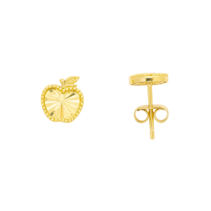 Apple Sun Burst Pattern Stud Earrings 10KT/7MM    *FINAL SALE*