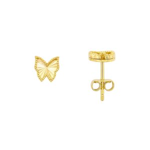 Butterfly Sun Burst Pattern Stud Earrings 10KT/7MM    *FINAL SALE*