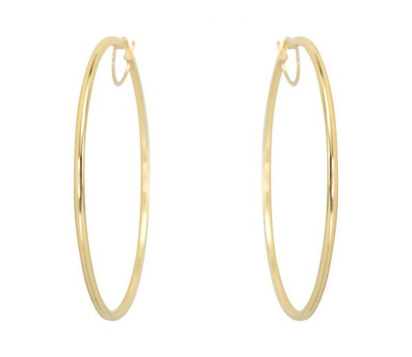 2MM Tube Hoop Earrings 10KT/50MM   *FINAL SALE*