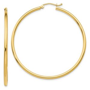2MM Tube Hoop Earrings 10KT/55MM   *FINAL SALE*
