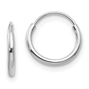 1.5MM Tube Flex Sleeper Hoop Earrings 10KT WG/12MM  *FINAL SALE*