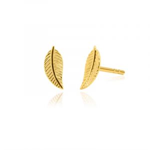 8MM Leaf Stud Earrings 10KT