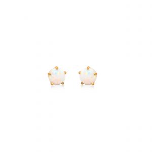 Sim. Opal Baby Size Stud Earrings 10KT/4MM  *FINAL SALE*